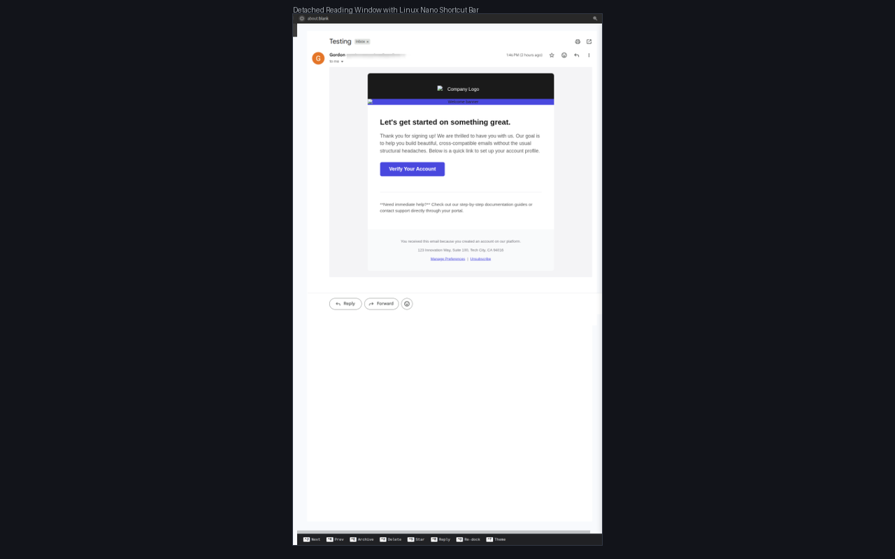 Undock Engine's detached Gmail Reading Pane